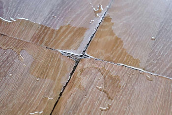 Water damage on a laminate floor