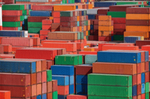 Shipping containers of hardwood flooring