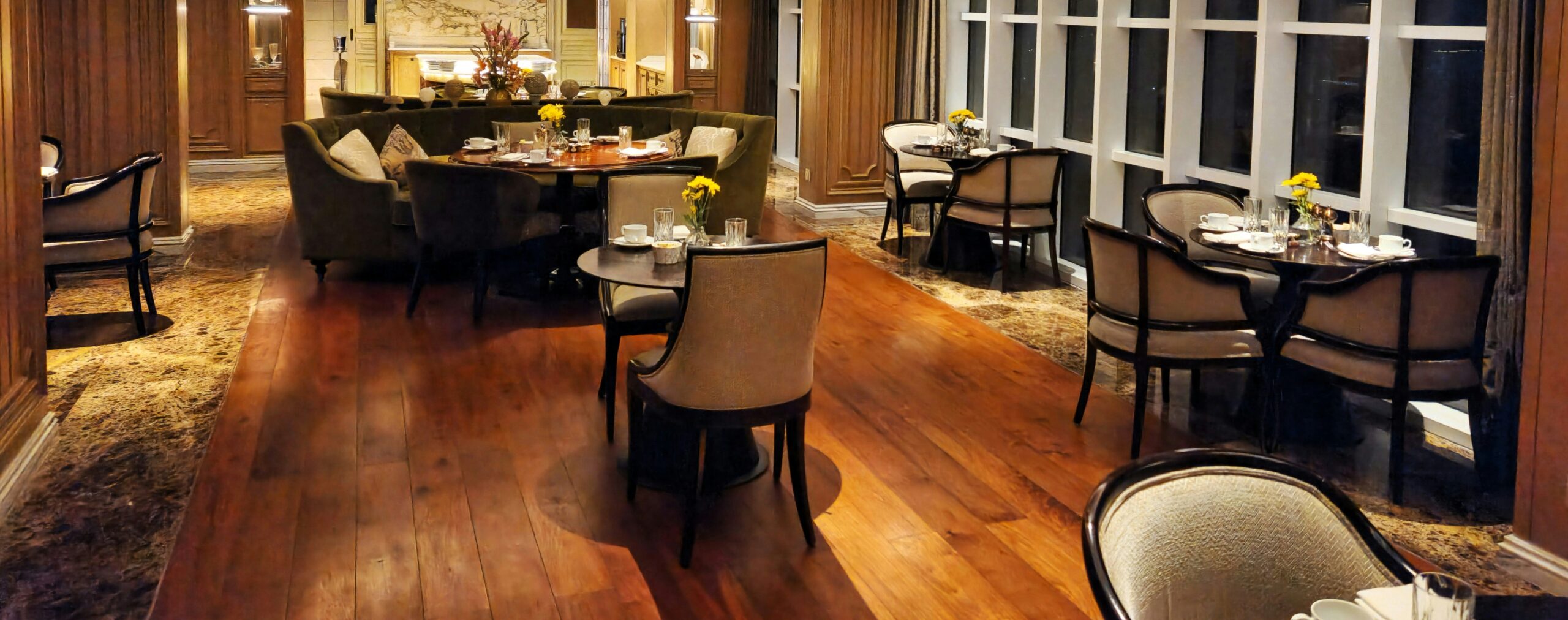 hardwood in hospitality setting