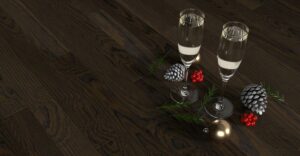 Hardwood floors host a holiday party