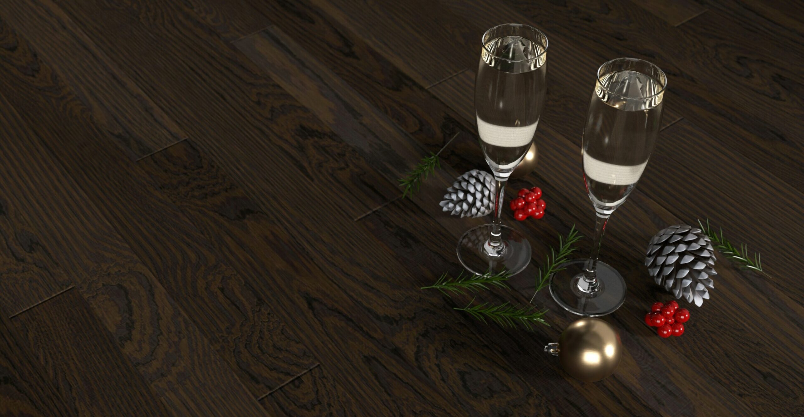 Hardwood floors host a holiday party